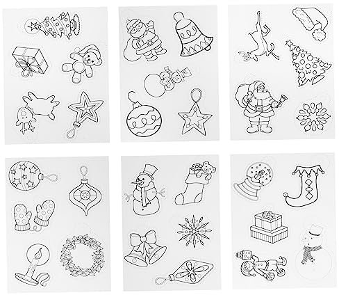 IWOWHERO 6-teiliges Set Weihnachtsdekorationsset Schrumpffolienmuster Brechen Sie Schrumpffolien Für Kreative Dekorationen