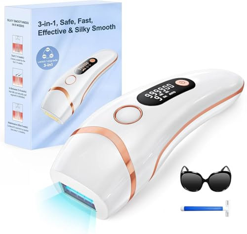 Depiladora Luz Pulsada, Depiladora Láser Definitive-999,999 Flashes, 2 Modos 5 Niveles Energía IPL Depilación para Axilas/Cuerpos/Hombres/Mujeres, Salón en Casa