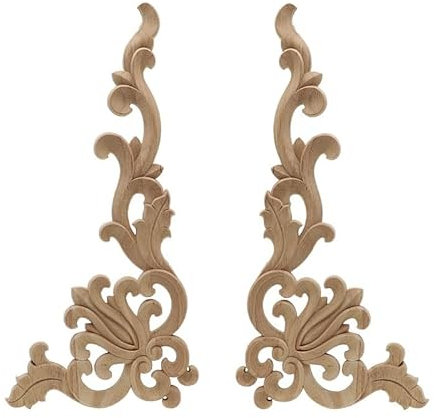 DQZRTUECA Applique d'angle en Bois sculpté - Moulures décoratives for Cadre, Porte et Meuble - Miniatures en Bois 20 x 10 cm for la décoration intérieure(20cmX10cm)