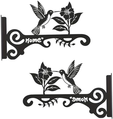 ASOFTY 2 Stück Blumenampel Halterung Metall, 25cm Eisen Wandhaken, Blumenampel Vogelhäuschen Wandhalter Haken, Pflanzenaufhänger für Pflanzer, Vogelhäuschen, Windspiele und Laterne