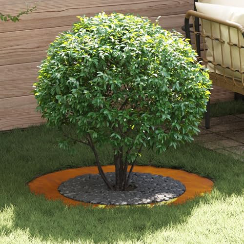 HaoChrymec Jardinière en Acier Corten with Grande Forme Ronde, Design Industriel, Jardinieres Extérieur, Pot de Fleur Extérieur Grande Taille, Jardinière Balcon, Carre Potager sur Pied, Marron, 90 cm