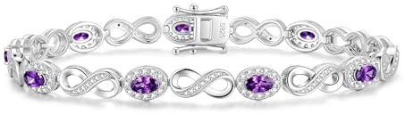 FANCIME Infinity Tennis Armbänder Damen mit Ovalförmiger Zirkonia in Lila
