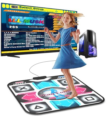 BEBAPOW Tappetino da ballo USB per PC/computer, tappetino da ballo aggiornato per intrattenimento domestico ed esercizi, programma di installazione per giochi di danza incluso, compatibile solo con
