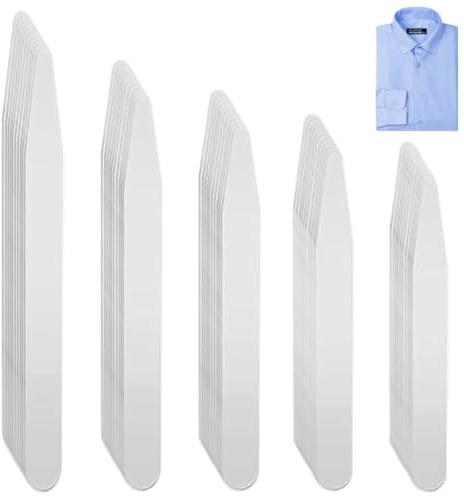 OUDQFCJ 50er Set Kragenstäbchen Für Herrenhemden In 5 Größen,Kragenstäbchen Herren,Hemd Kragenstäbchen,Hemdkragen Einsatz Herren,Kragenverstärker Aus Stäbchen Für Einen Perfekten Sitz Des Hemdkragens