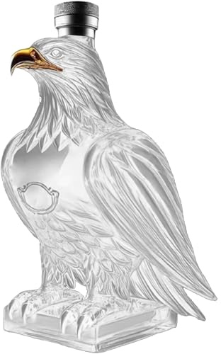 Aigne Whisky Decanter, Glass Eagle Shape Decorative Bottle pour les amateurs de whisky, papa, mari