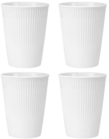 sourcing map Lot de 4 gobelets simples en plastique réutilisables pour ranger les peignes à dentifrice, passent au lave-vaisselle, 8,4 x 8,4 x 10,7 cm, blanc