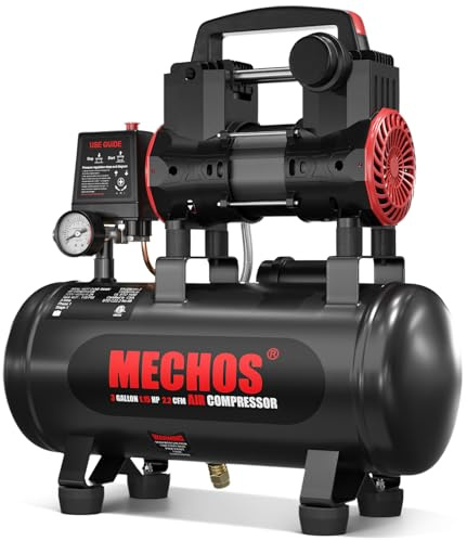 Portable Air Compressor with 3 Gallon Steel Tank, 1.15 HP 2.2 CFM @ 90 PSI, 116 Max PSI Oil-Free Air Compressor for Garage, Home Use, Tire Inflation, Nail Gun, DIY Projects,110V