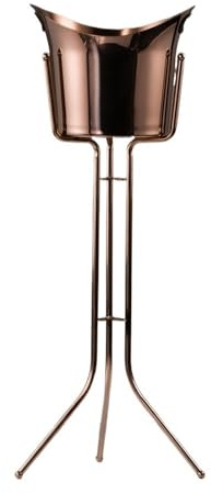 Seau à champagne Seau à champagne sur pied en acier inoxydable, grand seau glace, for bar, fête Seau à Glaçons(Rose gold)