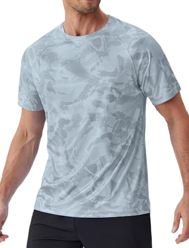 PINSPARK UV-skjorta för män, Rashguard sport t-shirts UPF 50+ kortärmad funktionell skjorta andas löpartröja lätt simning tröja fitness t-shirt simning surfing tees