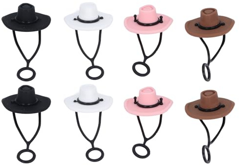 KKPLZZ Cubierta de Paja de Silicona, Tapa de Punta a Prueba de Fugas en Forma de Sombrero, Tapa de Cubierta de Pajitas Reutilizables para Taza (8 piezas)