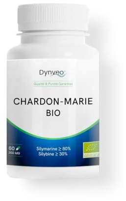 Chardon-Marie BIO - Foie, Digestion & Antioxydant - Silymarine 80% & Silybine 30% - 200 mg - Ultra-concentré Ratio 50:1 - Origine Européenne - 60 Gélules (1 Gélule/Jour = 2 Mois) - France - Dynveo