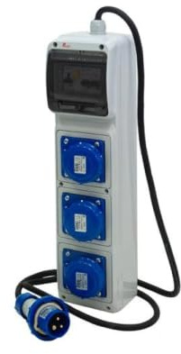Quadro Elettrico ASC Portatile 3KW 230V IP65 – 3 Prese 16A 2P+T IP67 + Spina + Cavo H07RN-F – Tecnopolimero ABS IK08 – Magnetotermico Differenziale 16A – Cantiere Monofase