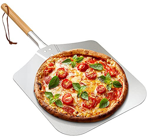 onlyfire Pala per pizza grande buccia di alluminio pizza 30,5 centimetri x 35.6 cm per la cottura della pizza fatta a mano, 71,1 cm nel complesso, per qualsiasi esterno o interno Pizza Grill forno