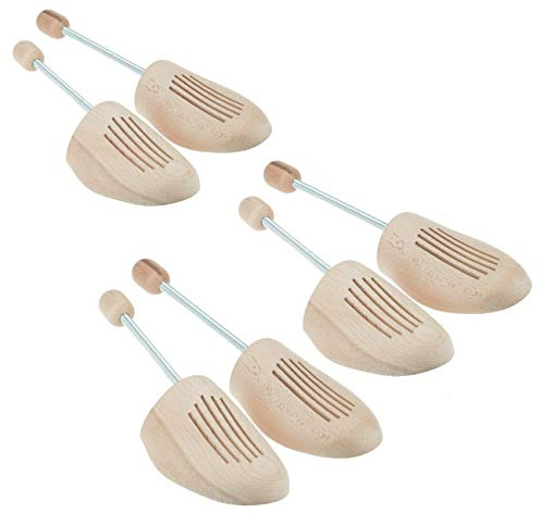 MTS care Max Basic Premium Schuhspanner Schuhstrecker Schuhformer aus Holz Buche für Damen und Herren Set 3 Paar