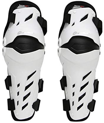 AKT Motociclo Equipaggiamento Protettivo Ginocchiere Resistente all'Usura Anti-Caduta Protezione della Protezione del Ginocchio per Motocross Equitazione Bicicletta Skateboard Sciare,White
