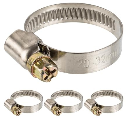 Schlauchschellen mit Schneckenantrieb, 4 Stück, Spannbereich Ø 20-32 mm, für 1 Schläuche, W2 Edelstahl, Kreuzschlitz SW7, 9 mm Bandbreite, Fixierung von Waschmaschine, Spülmaschine Anschluss