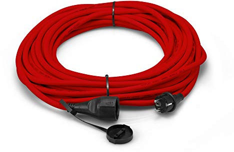 TROTEC Verlängerungskabel (25m Kabel in rot, für den Einsatz im Innen- und Außenbereich IP44, einsetzbar bis -35 °C)