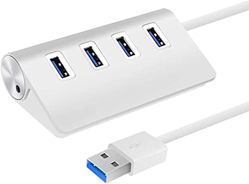 BASIC HOUSE USB-Hub 3.0 avec 4 ports, haute vitesse, hub USB, 4 ports de données USB, répartiteur USB (USB 4 ports/blanc)