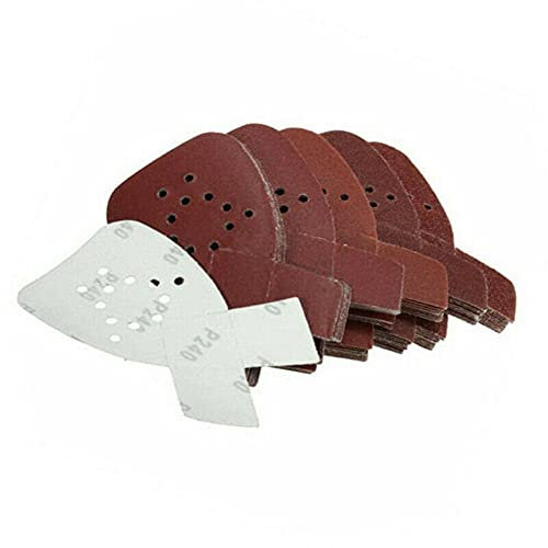 50pc Sanding Paper Sheets Sandpaper Disc 40/80/120/180/240 Grit for Black & Decker Mouse Detail Sander Sandpaper,as Shown