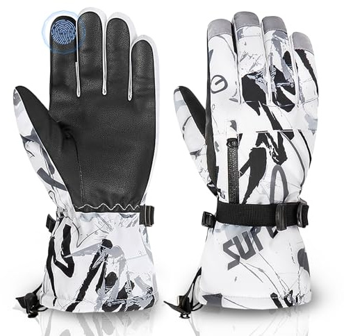 Kids Winter Gloves Waterproof Touchscreen Snow Ski Snowboard Gloves Boys Girls Toddler Windproof 01 Black Medium