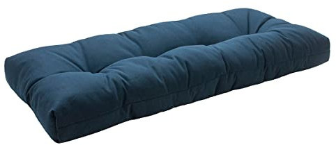 FUNHOME Outdoor Bench Cushion 42 x18 inch with Non-Slip Grips,Water Resistant Porch Swing Cushion,Bench Pillow Pads,Tufted Cushions for Patio Garden Furniture,42 Seat Cushions(Denim Blue)