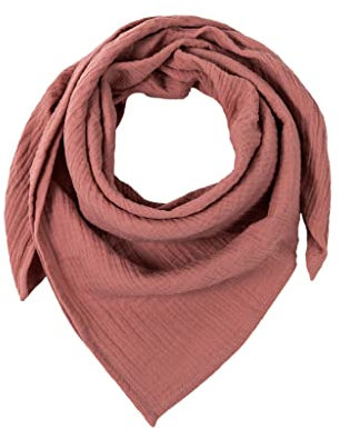 hutch&putch Musselin-Halstuch Baby 45cmx45cm Altrosa - Dreieckstuch Baby aus Bio Baumwolle - Schal für Babys - weiches, saugfähiges Baby Halstuch für Junge & Mädchen - Geschenkidee