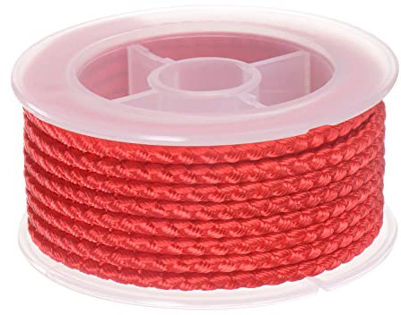 sourcing map Hilo de Nylon, Cuerda de Abalorios de Cordel, Cordón Trenzado Extrafuerte 3mm para Pulseras Joyería Fabricación Bricolaje Artesanía 4M/13 Pies, Rojo