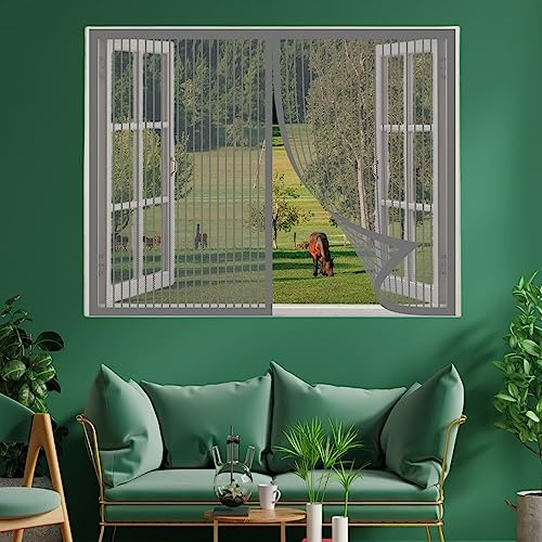 Moustiquaire Filet de Fenêtre 140 x 185 cm Protection contre les insectes pour fenêtre de toit, Gris