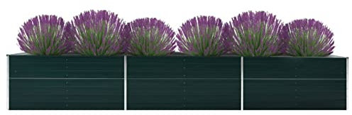 ZEYUAN Garten-Hochbeet, Pflanzkübel, Kräuterbeet, Hochbeete-kit, Schneckenzaun, Pflanztrog, Pflanzgefäße, Pflanzfolie Für Hochbeet,Teichbecken, Verzinkter Stahl 480x80x45 cm Grün