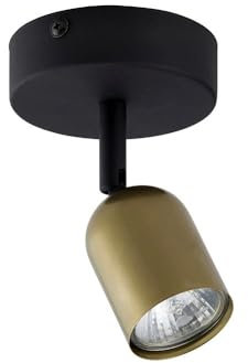 Licht-Erlebnisse Deckenspot Metall in Schwarz Gold Flur Wohnzimmer H:14,5 cm GU10 akzentuiert flexibel stilvoll kleiner Deckenstrahler Küche LIDIA