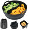 YQL Silikonform Heißluftfritteuse Rund für Ninja Airfryer Max AF160EU 5,2L, 21cm Air Fryer Silikon Einsatz, Airfryer Zubehör für COSORI 4,7-5,5L Air Fryer/Cecotec Heißluftfritteuse 5,5L