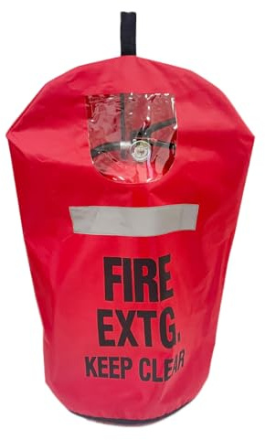 Funda para extintor de incendios con correa reflectante, funda protectora resistente contra rozaduras y arañazos, 1 unidad, 18 pulgadas de ancho x 35 pulgadas de largo (15-26 libras)