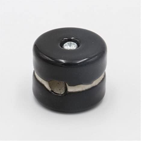 JUANZD Ajuste del aislador de Porcelana Antigua Ajuste for el cableado de la Pared Fijación de la Pared de cerámica Ajuste for el cordón Textil del Vintage(Schwarz,10 Pieces)