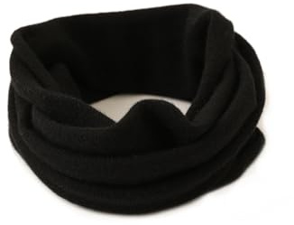 100% Cachemira Loop Bufanda para Mujer Hombre, Suave Cálida Bufanda de Tubo de Punto Color Sólido, Otoño Invierno Bufanda Redonda Unisex Moda Bandana de Bucle Calentador de Cuello Loop Pañuelo Black
