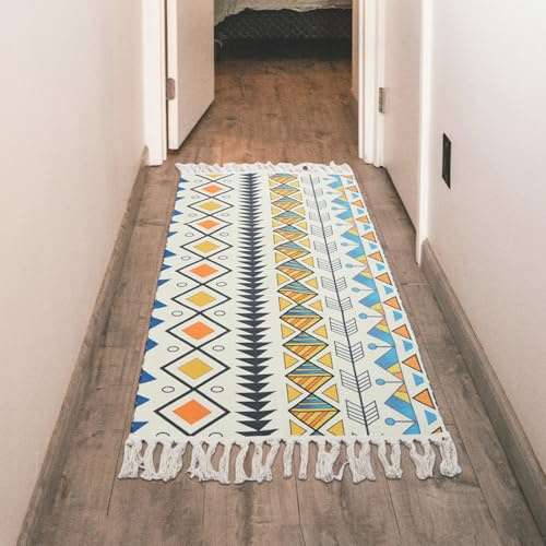 Terafeels 96120 Teppiche für Flur, rutschfest, 60 x 120 cm, maschinenwaschbar, Schlafzimmerteppich, Boho-Teppich für Küche, Wohnzimmer, Badezimmer, Teppiche, 96120