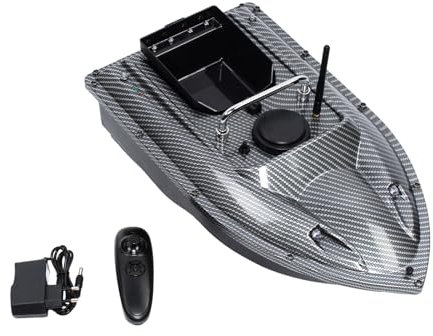 soudesileim Köderboot Futterboot, 49 * 27 * 16cm Köderlieferboot Mit 500M Entfernung Funkfernbedienung, Led-Licht Für Nachtfischen Verwendet|Anti-Verwirrung-Schallwand