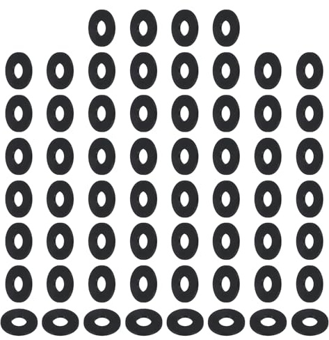 PATIKIL 120 piezas Arandelas planas de nylon M10 10mm ID 25mm OD negro | 2mm de grosor, Arandelas redondas planas de sellado de plástico Espaciador Juntas de repuesto