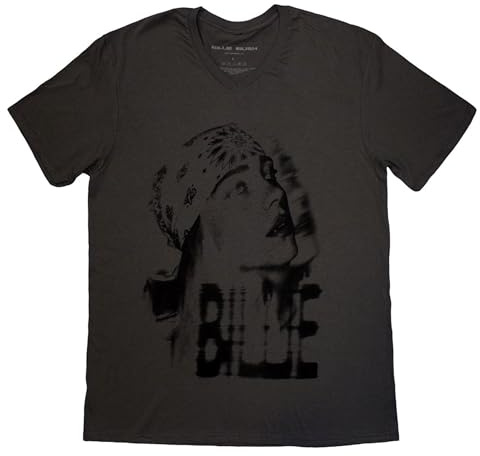 Billie Eilish Tonal Bandana Photo V Neck T Shirt S