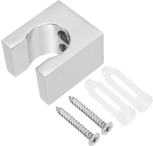 QUARKZMAN Soporte para Cabezal de Ducha, Soporte para Bidet de Mano de Aleación de Zinc Soporte para Varilla de Ducha Base para Rociador de Inodoro Clip (Cuadrado, Plateado) | Soporte para alcachofa de ducha para barra de empuje, abrazadera deslizante, repuesto de baño, soporte para pulverizador