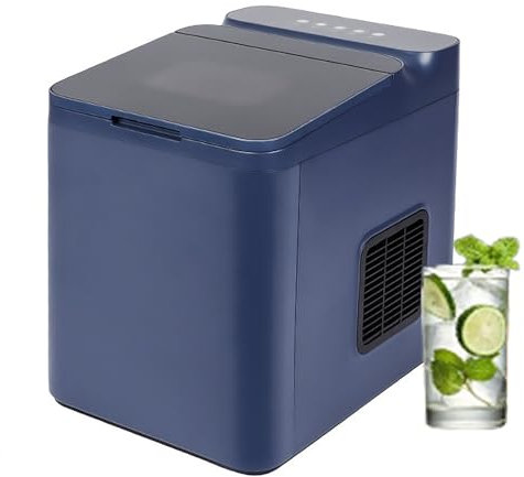 Máquina de hielo automática, máquina de hielo de mesa, gran capacidad de 1.5 litros, hace 9 cubitos de hielo en 6-10 minutos, viene con una cuchara de hielo, adecuada para uso doméstico y comercial