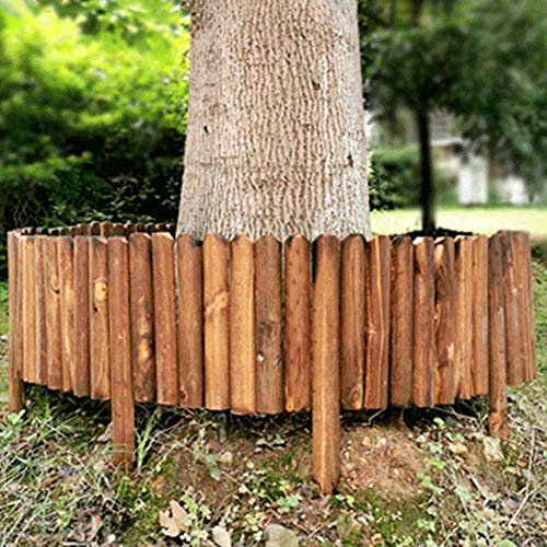 Bordo da giardino in legno per prato, paesaggio esterno, in legno, per la manutenzione di aiuole (piatto, 15 x 120 cm), durevole ed elegante, divisorio per prato per giardino