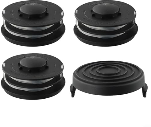 URPIZY Für Einhell GC-ET 4530 Fadentrimmer-Ersatzset – 3 Spulen, Abdeckkappe & Trimmerkopf-Kit Für Elektro-Rasentrimmer GE-CT 4530 RTV 400 550 550/1