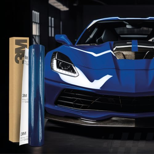3M 2080 Car Wrapping Folie 30x152cm Selbstklebende Autofolie für Auto Motorrad Boot 3D Lackschutzfolie mit Luftkanälen zum Folieren (G217 Gloss Deep Blue Metallic)