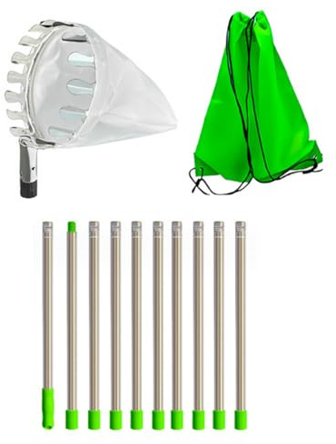 Qsvbeeqj Collecteur de fruits simple avec tige d'extension Pique-fruits avec sac de rangement Outils efficaces Accessoires de récolte