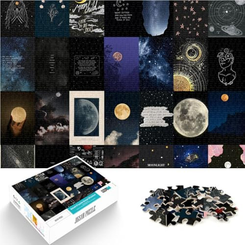 Lustige Spiele Astronomie-Mosaik-Illustration Puzzle 1000 Teile für Erwachsene 26x38cm Geeignet für die Schreibtischdekoration Geeignet ab 14 Jahren