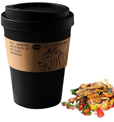 Générique Poubelle,Corbeille Design Tasse à Café Miniature - Couvercle Battant Grande Capacité pour Salle de Bain, Jardin, Bureau, Cuisine, Chambre et Espaces Restreints