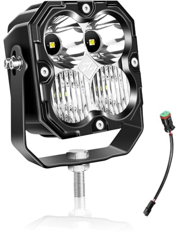 Willpower Focos Led Tractor 11cm 4.3 30W 12V 24V Faro de Trabajo 4x4 | Faro Antiniebla Luz IP67 Impermeable, 6000K Blanco, para Coche Camion Quad SUV ATV UTV Offroad Barco