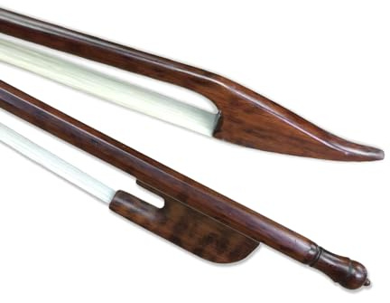 WUQIMUSC Arco per violoncello 4/4 in stile barocco bastone di legno di serpente bianco naturale crine di cavallo ben bilanciato risposta rapida