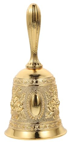 COLLBATH Campana De Mano Retro Dorada Campana De Mesa para Restaurante como y Decoración De Bar