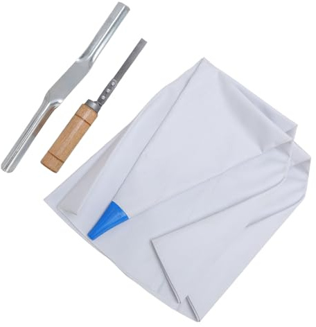 Fafeicy 3 Heavy Duty Grout Bags, Masonry Mortar Bags Tile Grout Piping Bags with 1 Brick Jointer 1 Tuck Pointer for Grouting Stone Bricks Floor Tiles